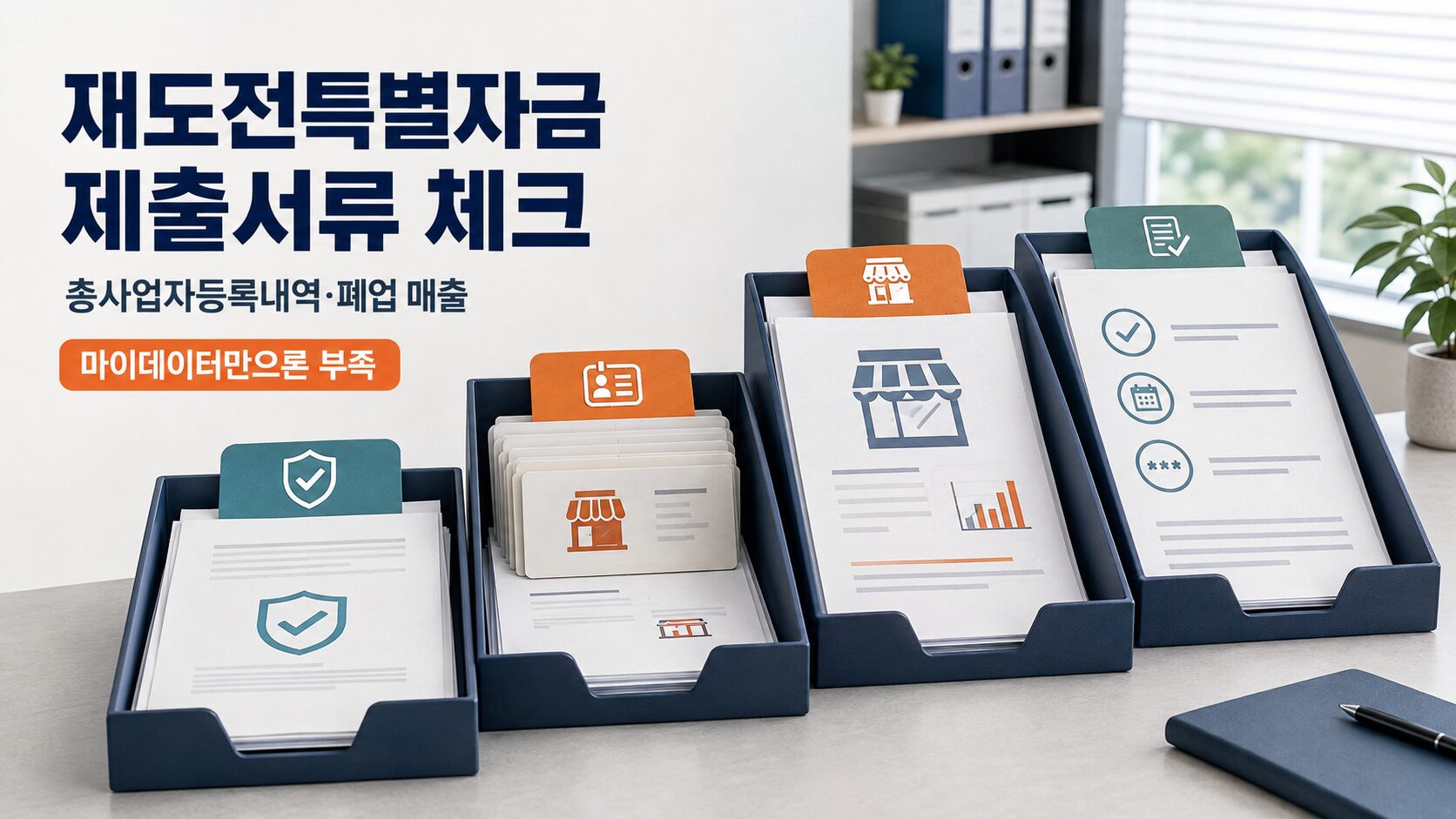 재도전특별자금 제출서류 중 총사업자등록내역 사업자등록변경내역 폐업 매출자료를 확인하는 체크리스트