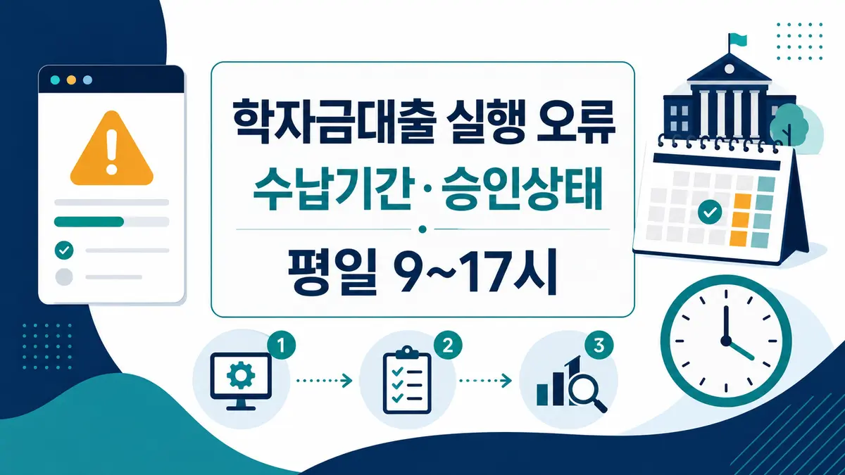 학자금대출 실행 안 됨 오류의 수납기간·승인상태와 평일 9시부터 17시 확인 안내